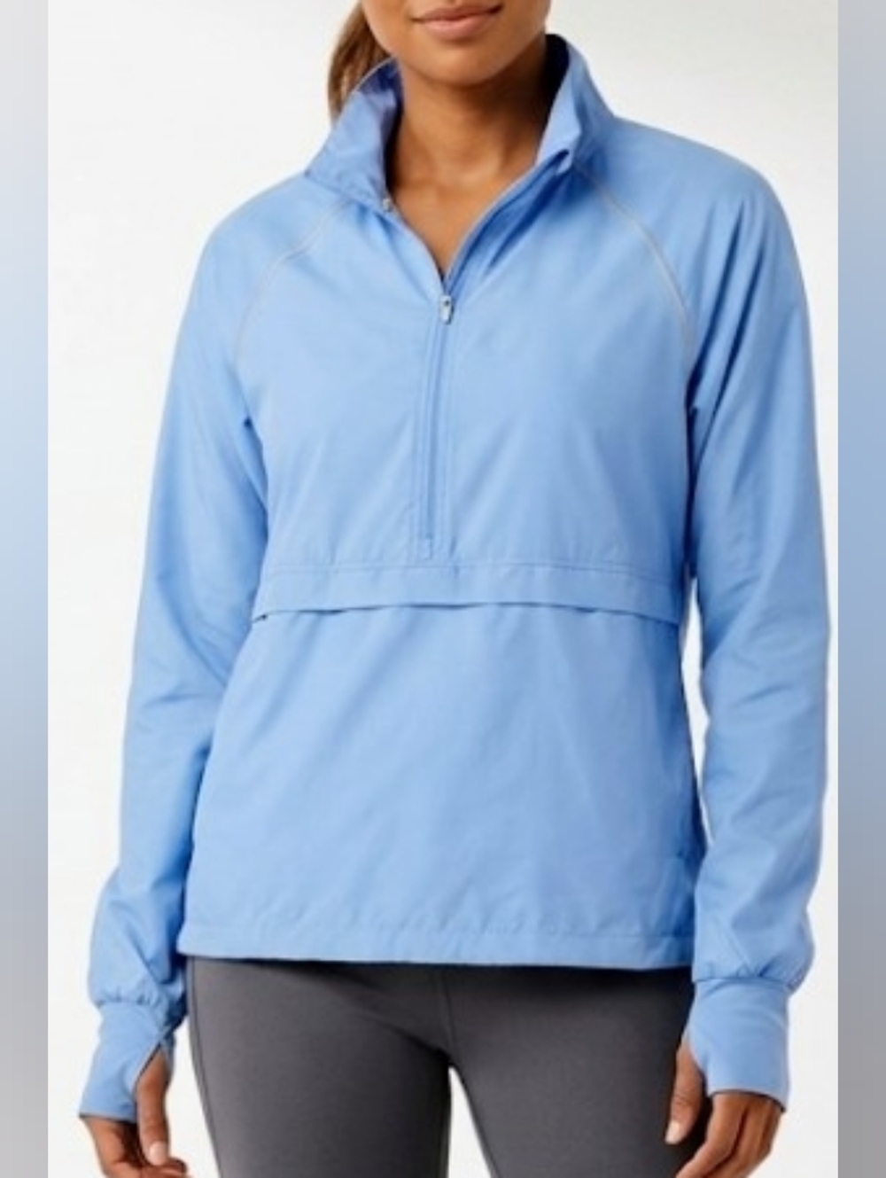 Athletic Works Light Blue Pullover Windbreaker (Size L)